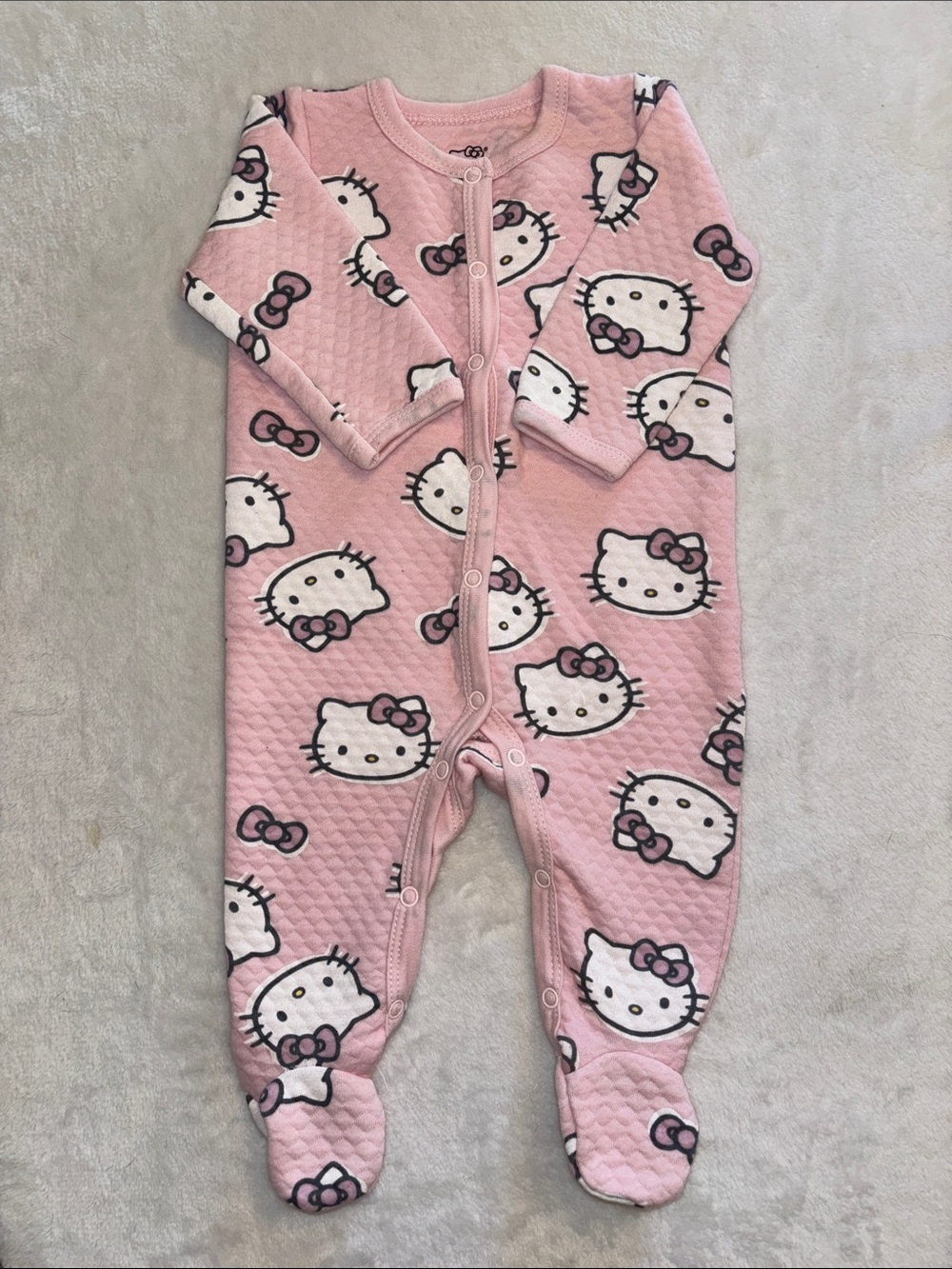 Hello Kitty Pink Quilted Footed One-Piece sleeper 6 month baby girl clothing